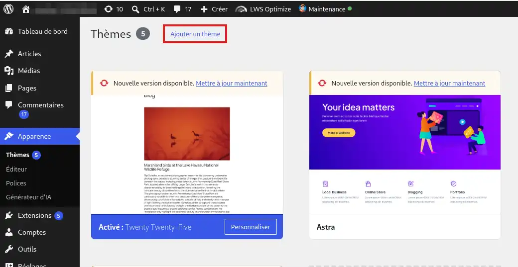 Comment installer le th&egrave;me Extra ?