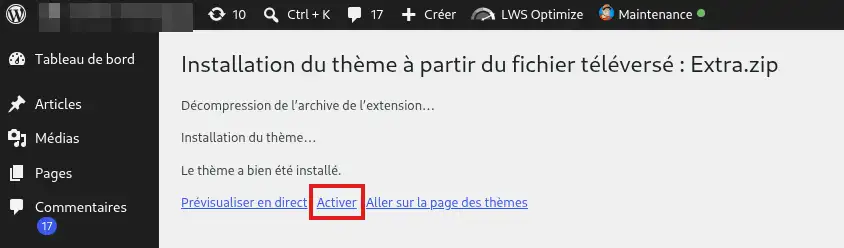 Comment installer le th&egrave;me Extra ?