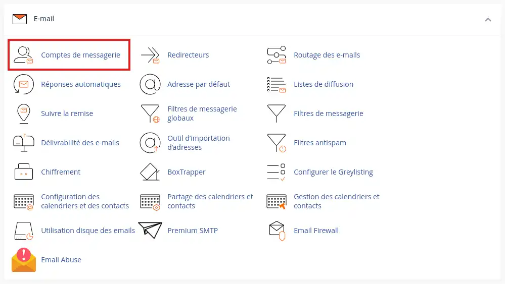 O&ugrave; trouver les param&egrave;tres IMAP, POP et SMTP d&rsquo;une adresse e-mail cPanel ?
