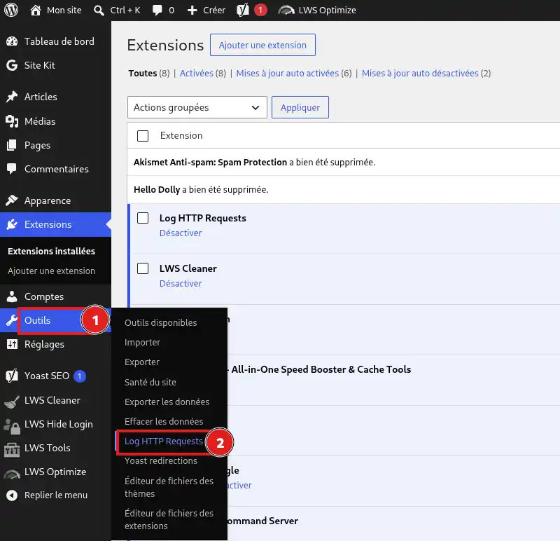 Comment enregistrer les requ&ecirc;tes HTTP sortantes de WordPress ?