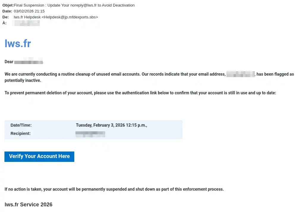 False emails pretending to be LWS: how to recognise them and what to do