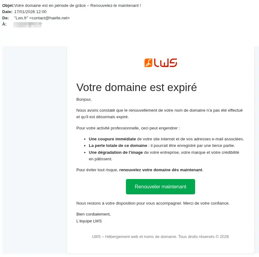 False emails pretending to be LWS: how to recognise them and what to do