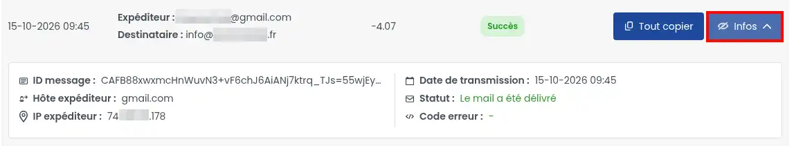 Utiliser le suivi des mails sur le LWS Panel