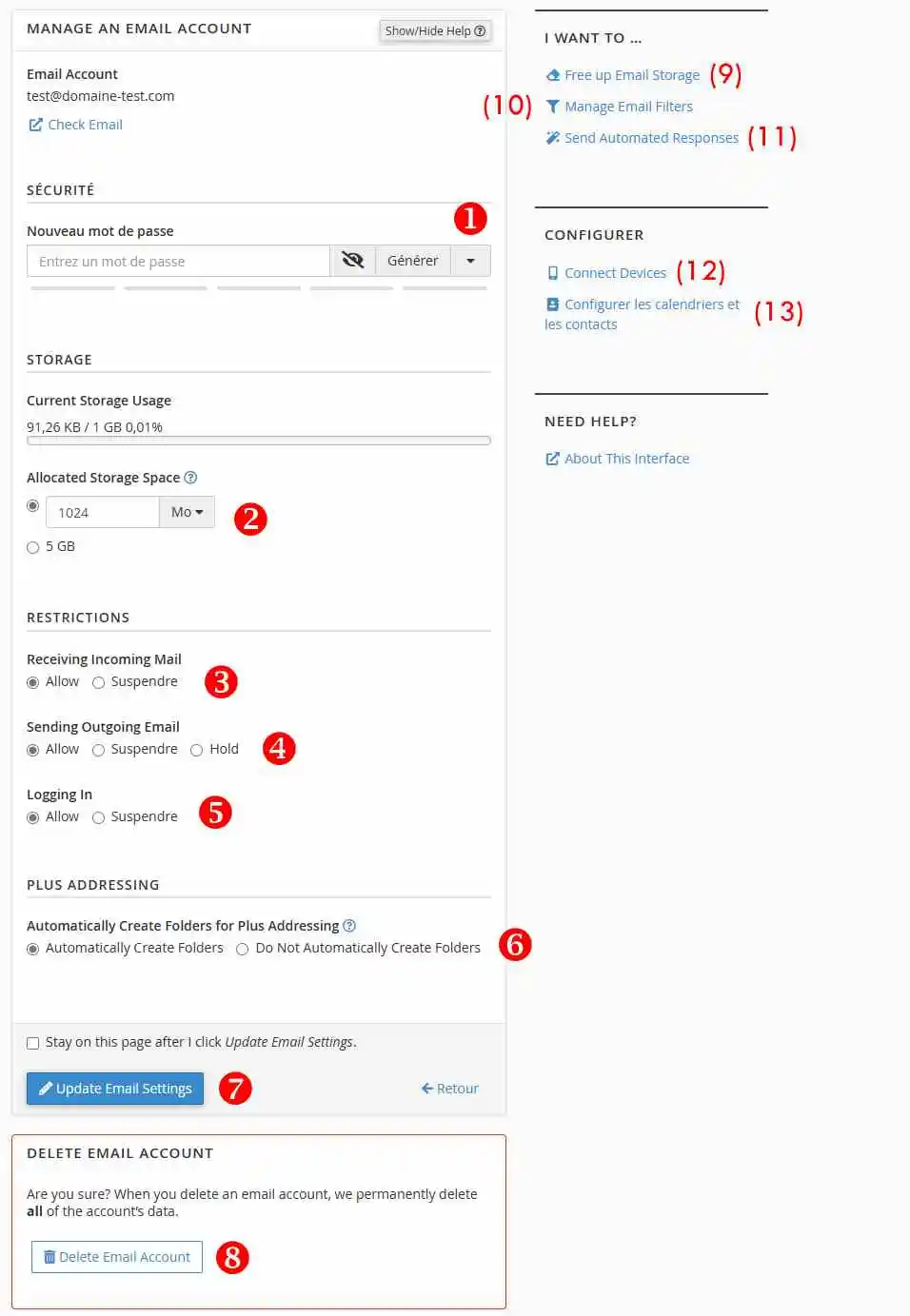 Como utilizar a ferramenta Contas de correio na sua fórmula cPanel