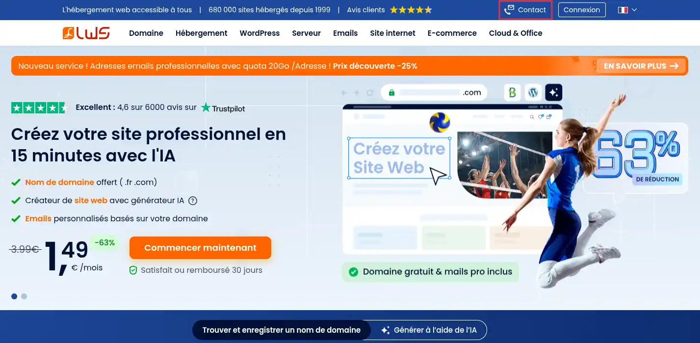 Peut-on b&eacute;n&eacute;ficier d'un h&eacute;bergement de d&eacute;monstration chez LWS ?