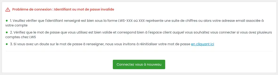 Comment se connecter &agrave; son compte LWS et r&eacute;soudre les probl&egrave;mes de connexion ?