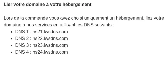 Comment lier un domaine externe &agrave; un h&eacute;bergement ou service mail LWS