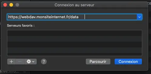 Connexion à un Serveur WebDAV sous macOS