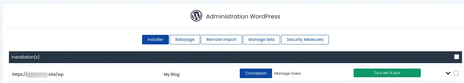 Comment accéder au WordPress Manager de cPanel ?