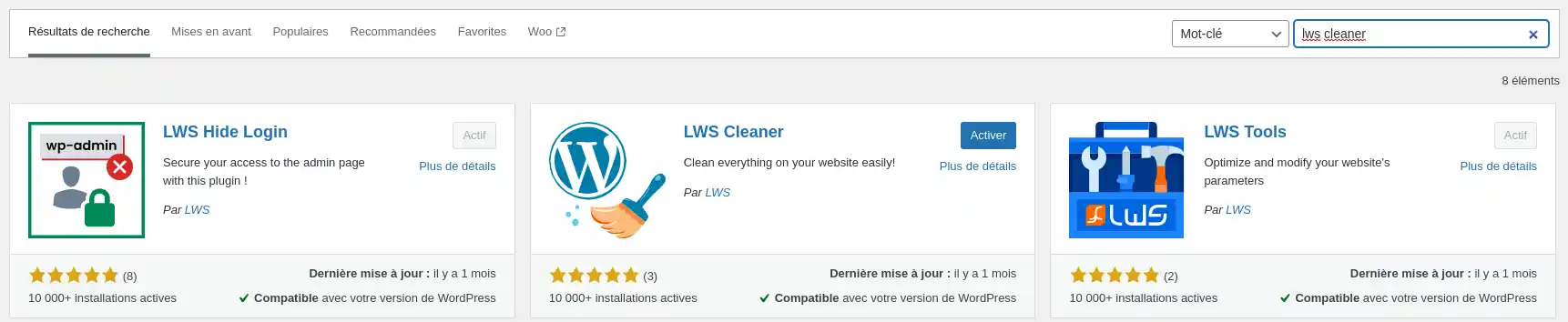 How do I clean my WordPress site with LWS Cleaner?