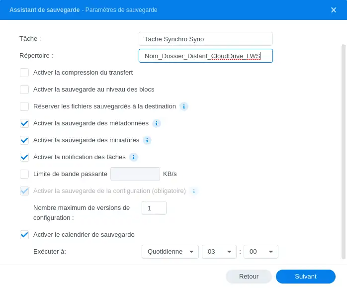 Como posso efetuar uma cópia de segurança do meu Synology NAS na Nuvem LWS com o Rsync?