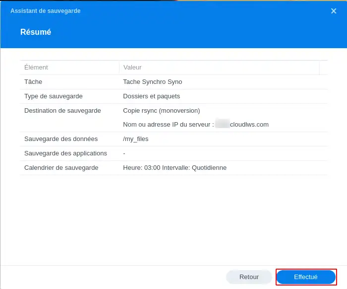 How can I back up my Synology NAS on the LWS Cloud with Rsync?