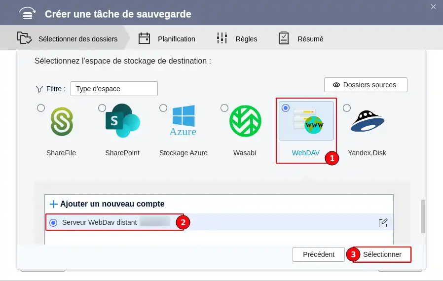 How do I back up my Qnap NAS on the LWS Cloud with WebDav?