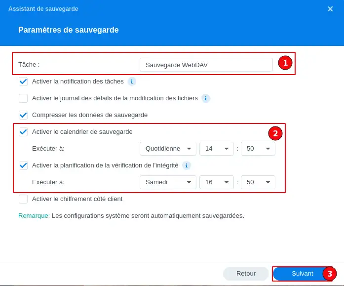 Como posso efetuar uma cópia de segurança do meu Synology NAS na Nuvem LWS com WebDAV?