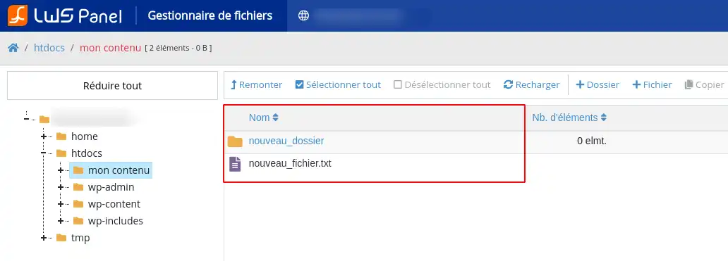 Comment créer un fichier ou un dossier depuis le gestionnaire de fichiers ?