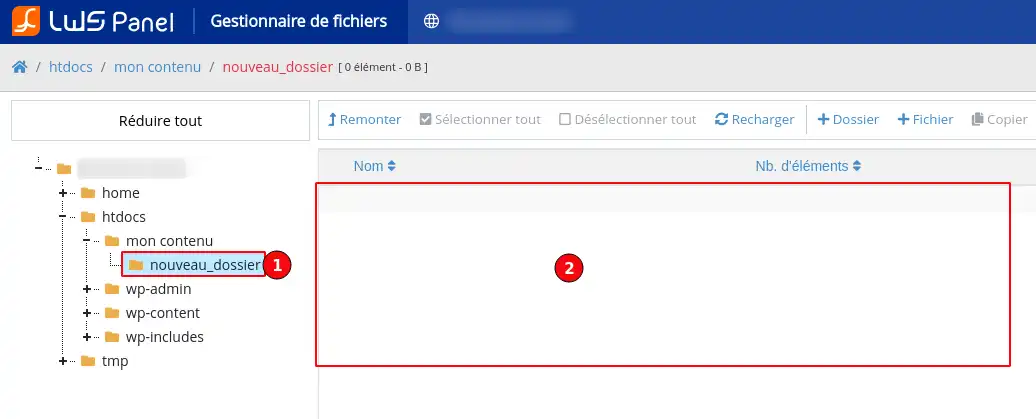 Comment créer un fichier ou un dossier depuis le gestionnaire de fichiers ?