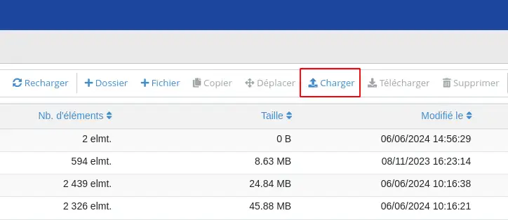 Come si caricano o scaricano i file utilizzando il File Manager?