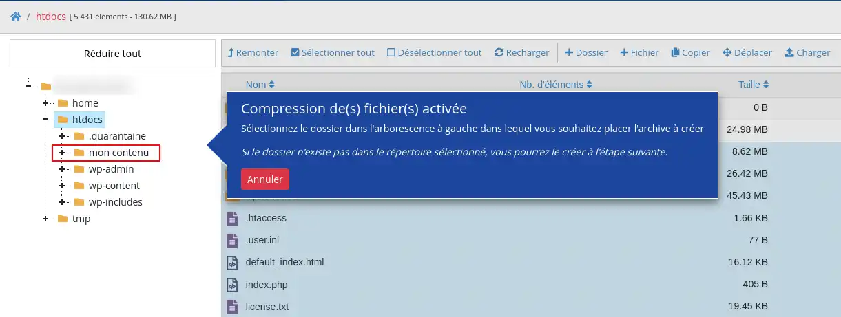 Compressão e descompressão de ficheiros a partir do Gestor de Ficheiros