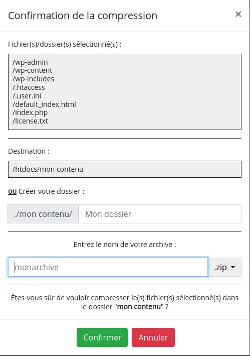 Comprimere e decomprimere i file dal File Manager