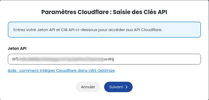 Ativar a integração do Cloudflare no WordPress com o LWS Optimize