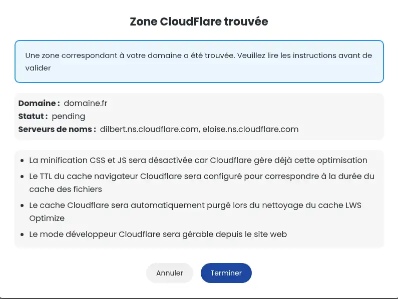 Enable Cloudflare integration on WordPress with LWS Optimize
