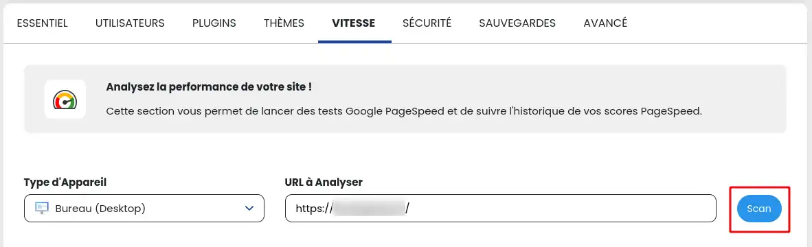 ¿Cómo puedo analizar la velocidad de mi sitio WordPress con WP Manager?