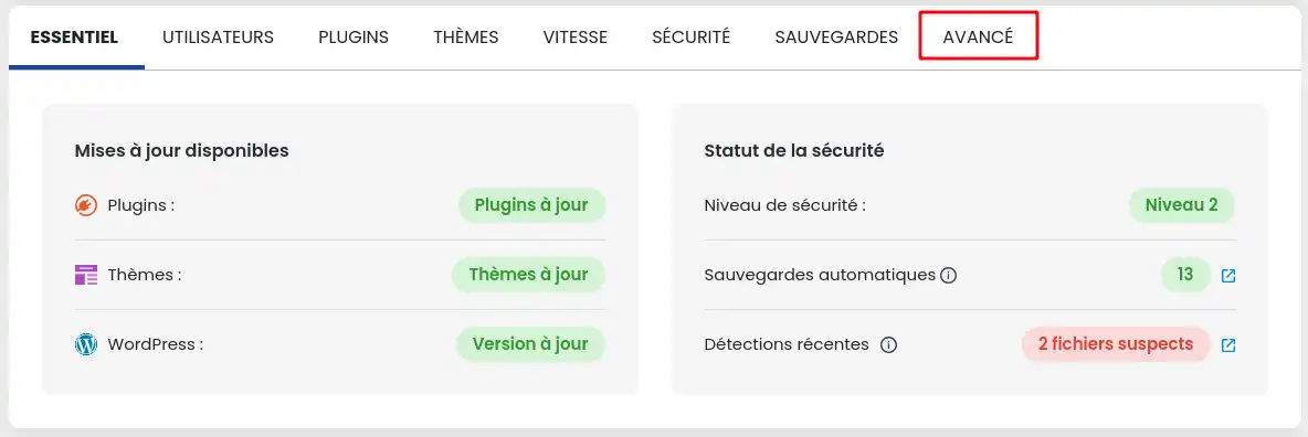 Comment utiliser les fonctions avancées du WordPress Manager ?