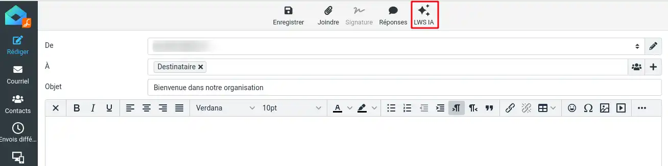 Comment rédiger et répondre à ses e-mails avec l'assistance IA LWS