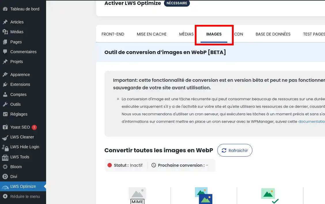 Optimiser ses images sur WordPress avec LWS Optimize