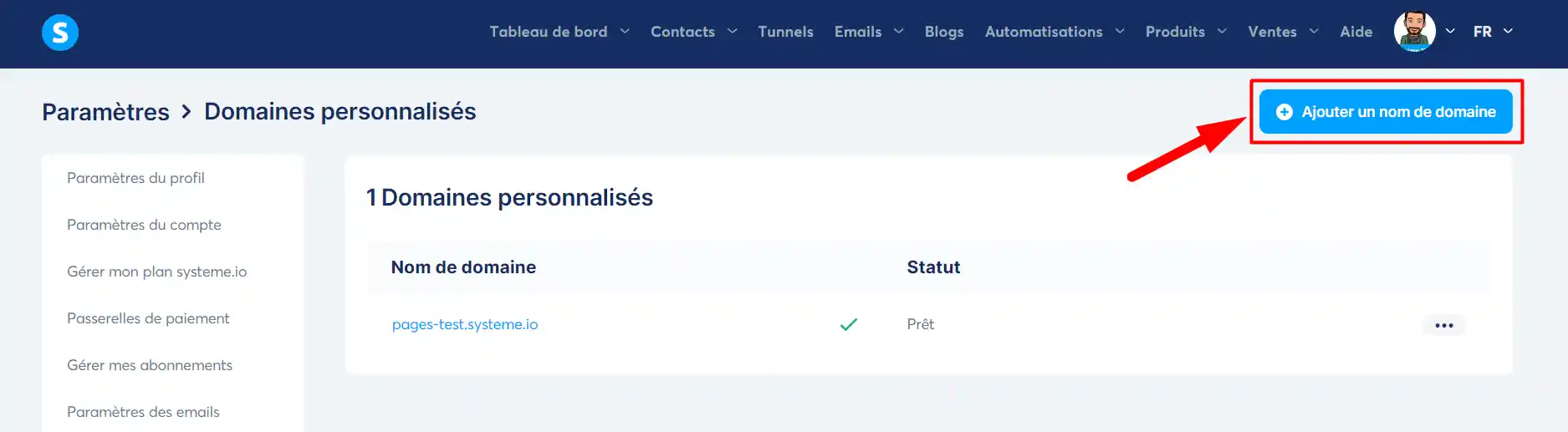 Comment lier mon nom de domaine à Systeme.io