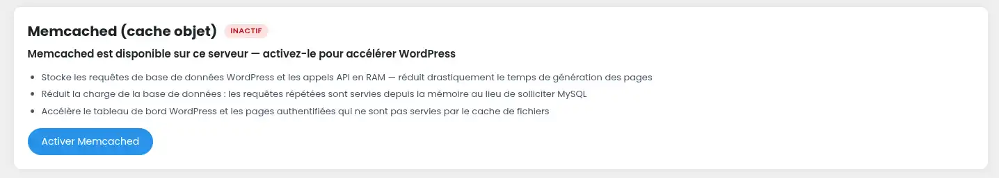 Activer Memcached sur votre site WordPress gr&acirc;ce &agrave; LWS Optimize