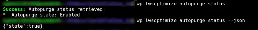 How can I use WP-CLI to control LWSOptimize?