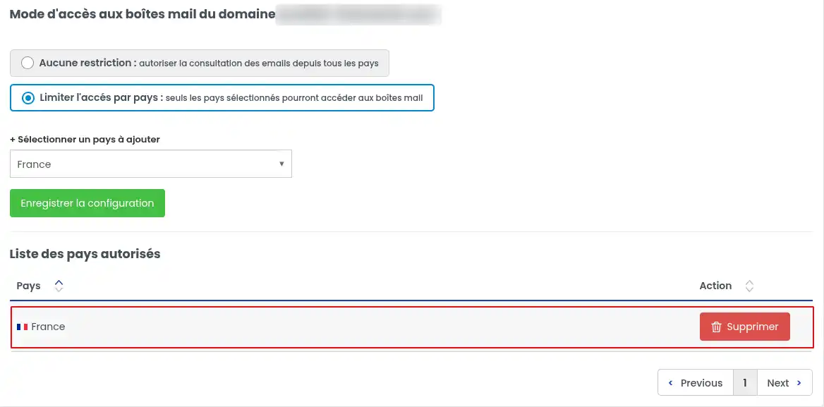 Wie kann ich den Zugriff für meine E-Mail-Adresse nach Land einschränken?