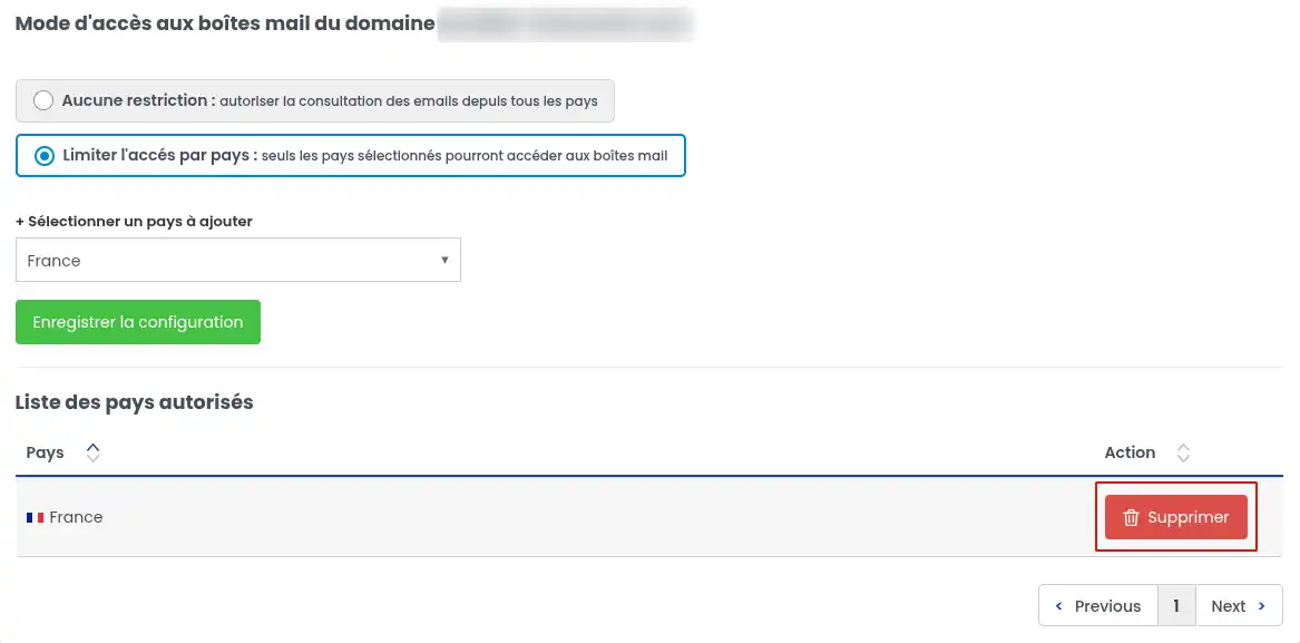 Wie kann ich den Zugriff für meine E-Mail-Adresse nach Land einschränken?