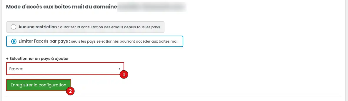 Wie kann ich den Zugriff für meine E-Mail-Adresse nach Land einschränken?