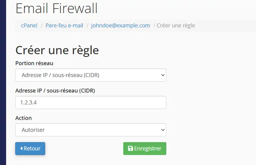 Limiter l'accès à votre boîte email sur cPanel avec un pare-feu