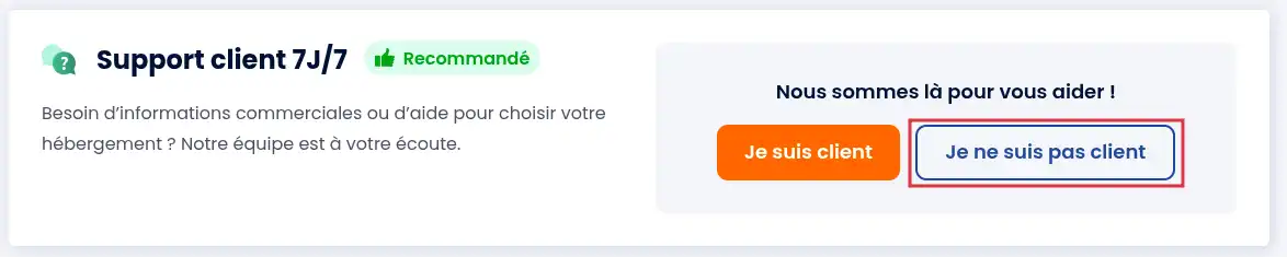 Contacter le support commercial via l'espace client LWS