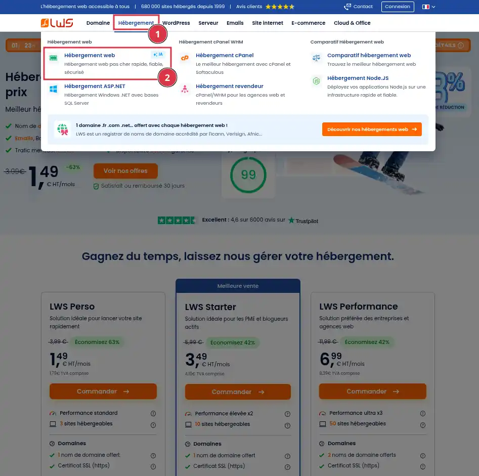 Click to display the original image Wie bestelle ich ein LWS Linux Webhosting?