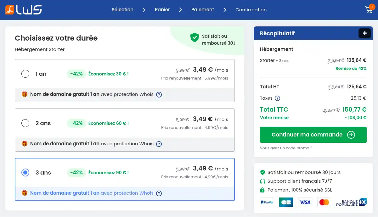 Click to display the original image Wie bestelle ich ein LWS Linux Webhosting?
