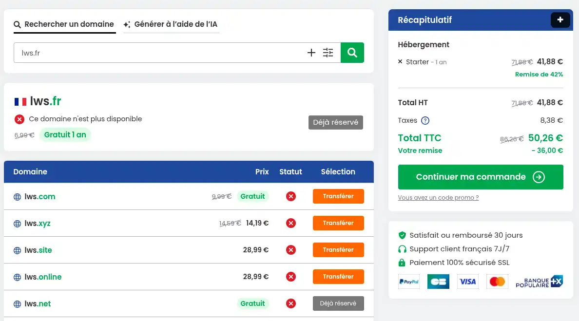Click to display the original image Wie bestelle ich ein LWS Linux Webhosting?