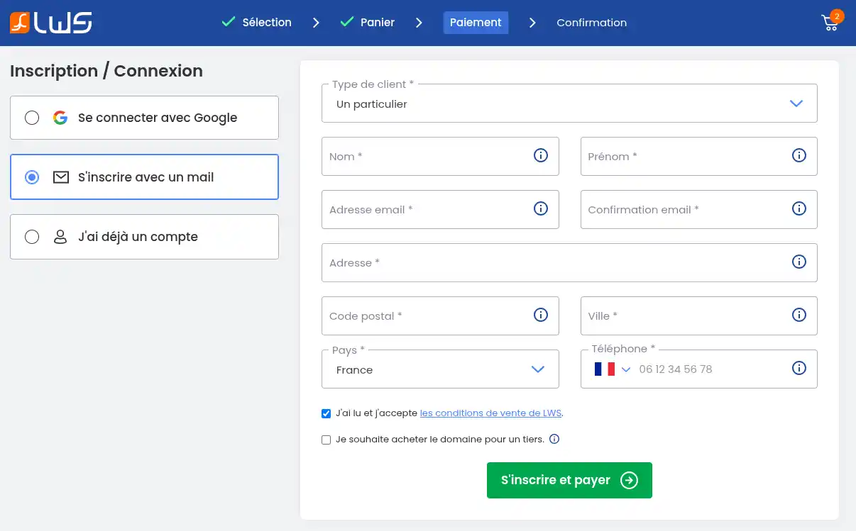 Click to display the original image Wie bestelle ich ein LWS Linux Webhosting?
