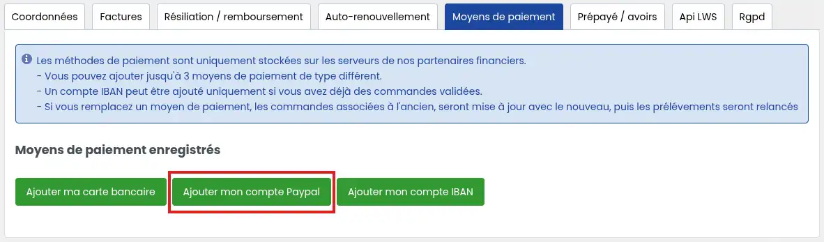 Renouvellement automatique - Activer / D&eacute;sactiver / G&eacute;rer