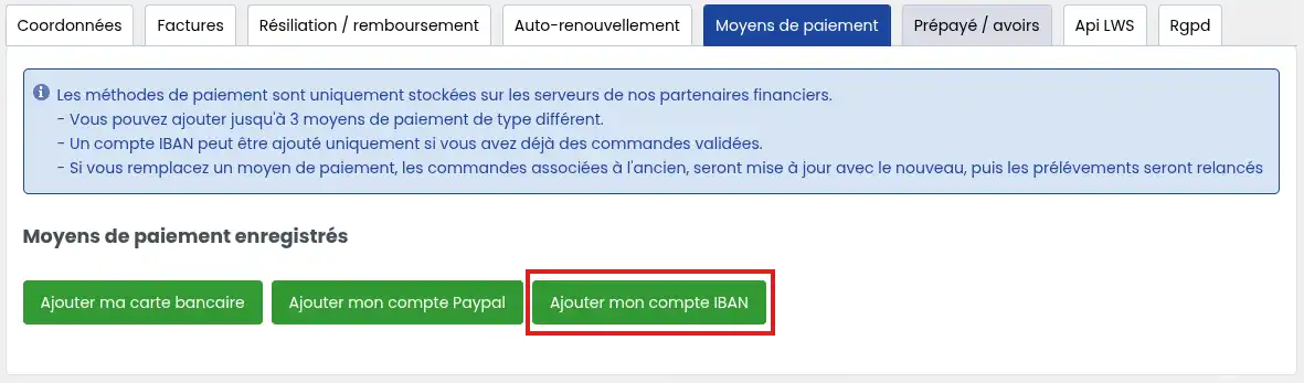 Renouvellement automatique - Activer / D&eacute;sactiver / G&eacute;rer