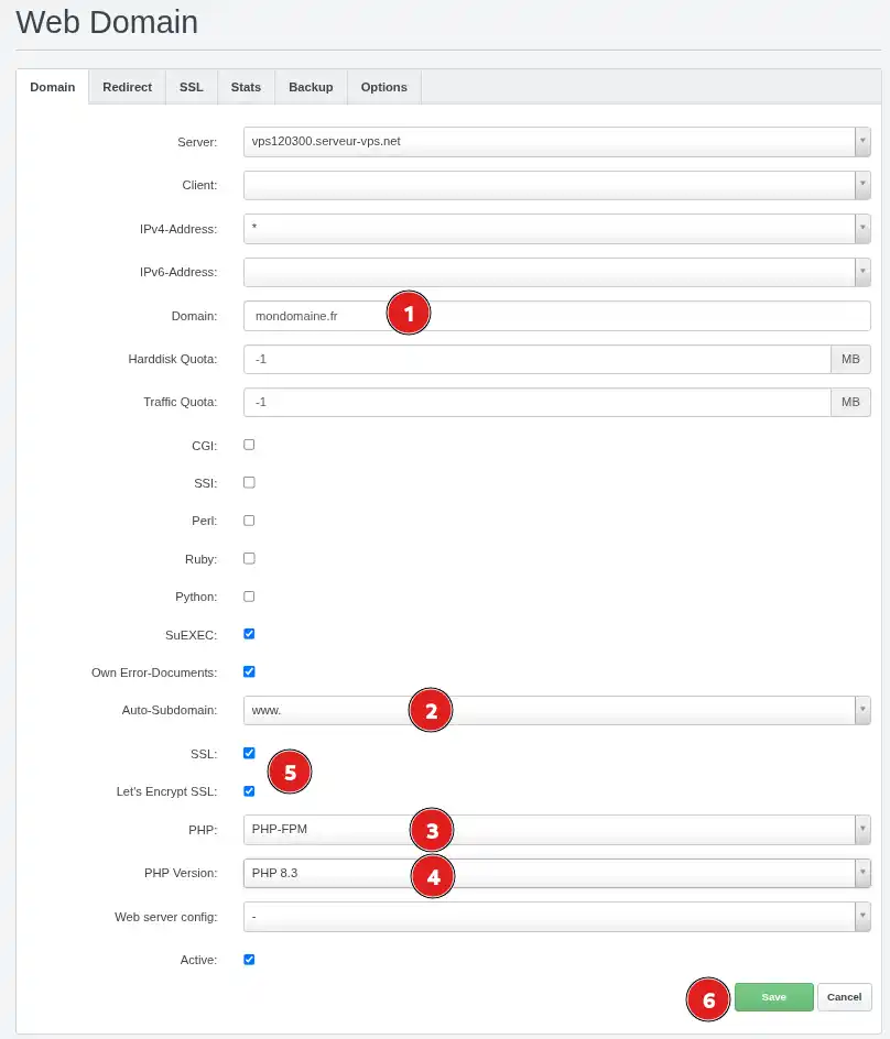 Associer et configurer un nom de domaine sur un VPS ISPConfig