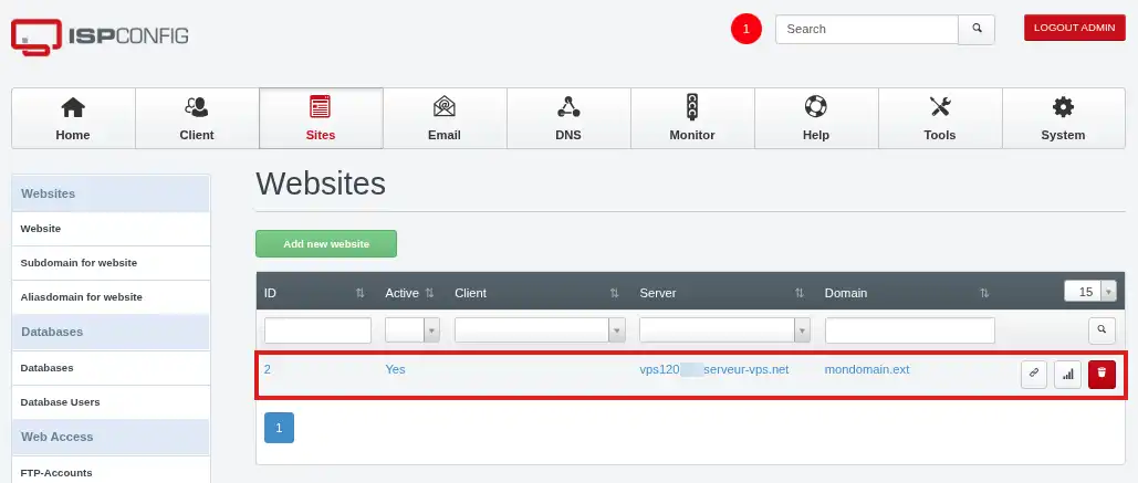 Associer et configurer un nom de domaine sur un VPS ISPConfig