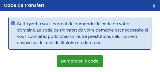 How can I retrieve the transfer code (Auth / EPP code) for an LWS domain?