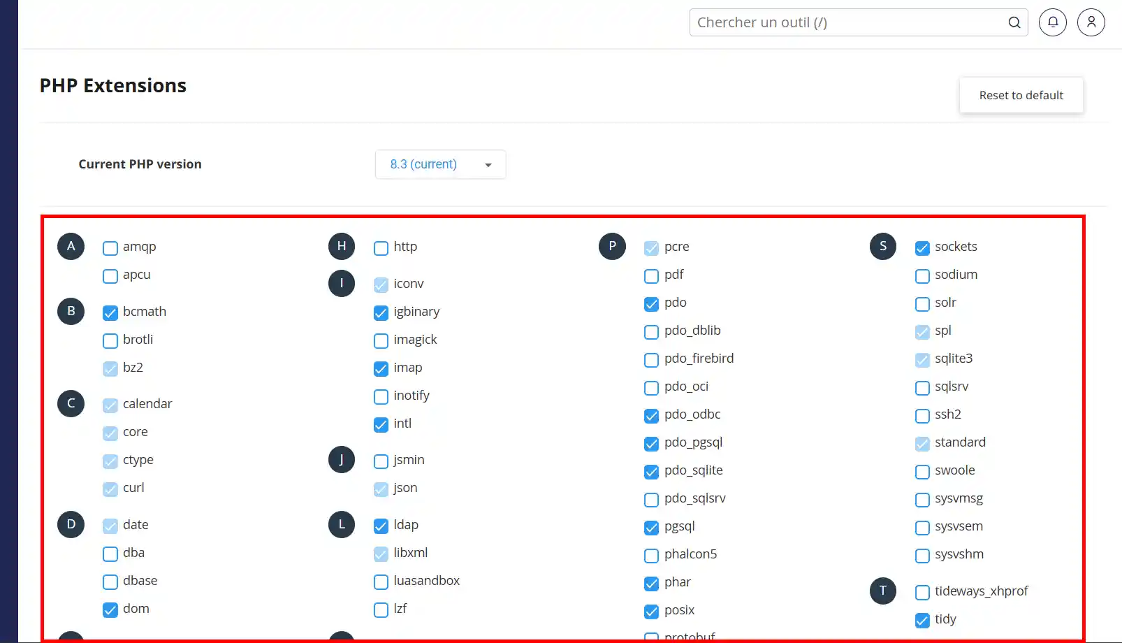 Utiliser PHP Selector pour activer des extensions PHP sur cPanel