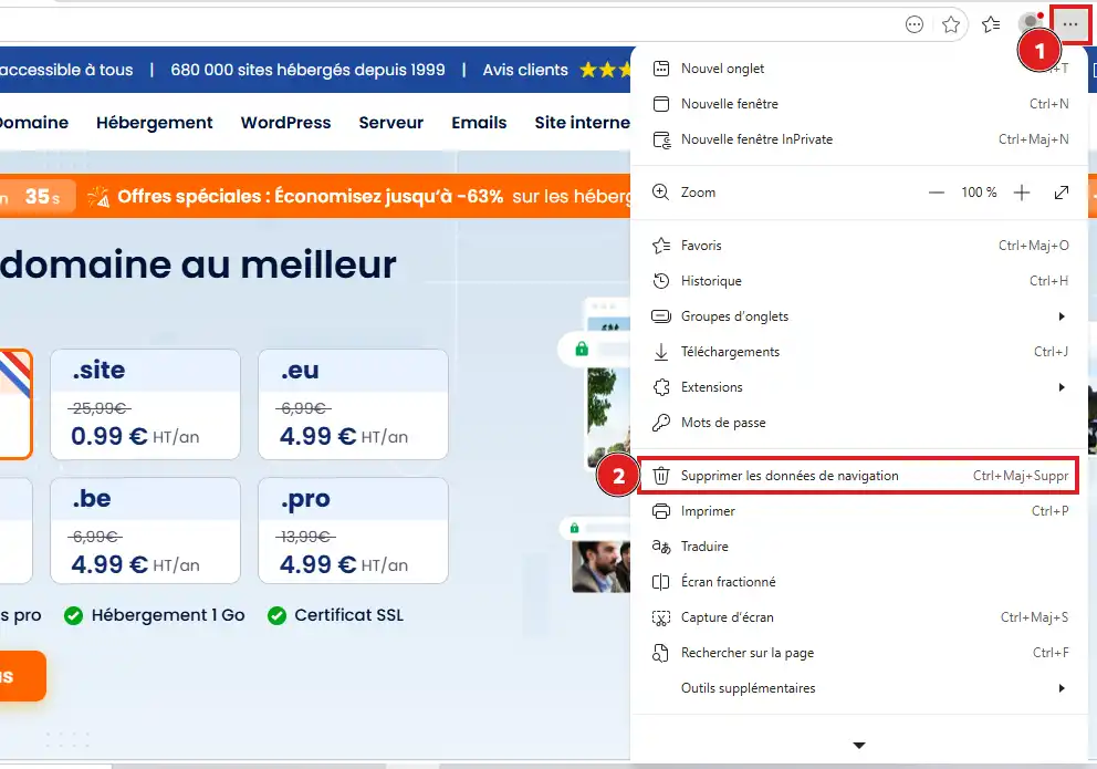 Click to display the original image Comment vider le cache de mon navigateur web sur un ordinateur ?