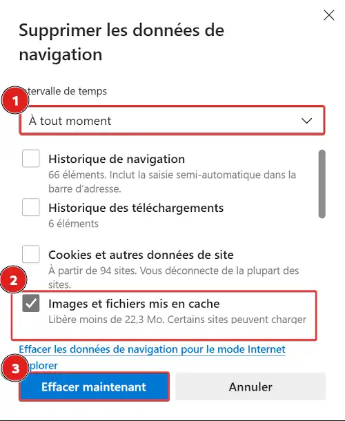 Click to display the original image Comment vider le cache de mon navigateur web sur un ordinateur ?