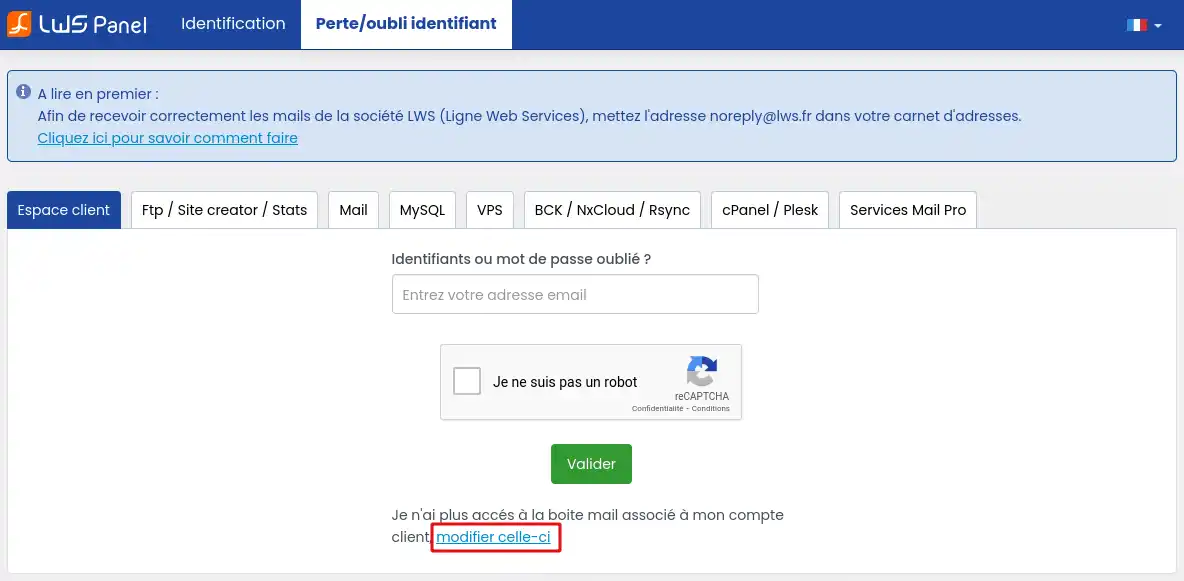 Comment modifier mon adresse mail de contact si je n'y ai pas accès